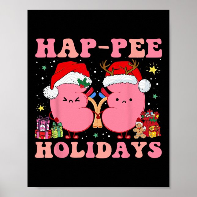Poster Retro Hap Pee Vacances Noël Dialyse Infirmière Ki (Devant)