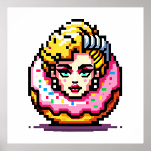 Poster Retro Hollywood Icon - Pixel Art Pop Culture