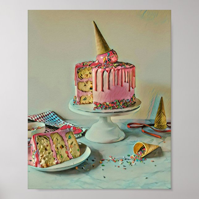 Poster Retro ice cream popsicle (Devant)