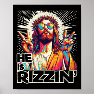 Poster Rétro Il Est Drôle Jésus A Pâques Jésus A Ressusci