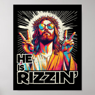 Poster Rétro Il Rizzin Drôle Jésus A Rizzen Pâques C