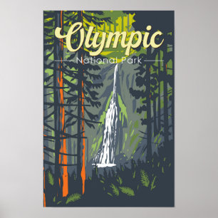 Poster Retro Illustration du Parc National Olympique