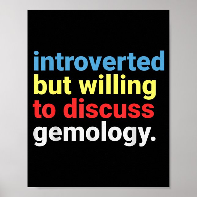 Poster Retro Introverted But Gemology Lover Funny  (Devant)