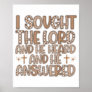 Poster Rétro J'ai cherché le Seigneur Il m'a entendu Bibl