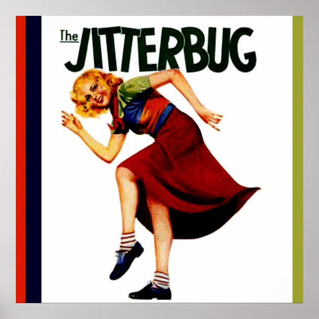 Poster retro jitterbug danse imprimer l'affiche (Devant)