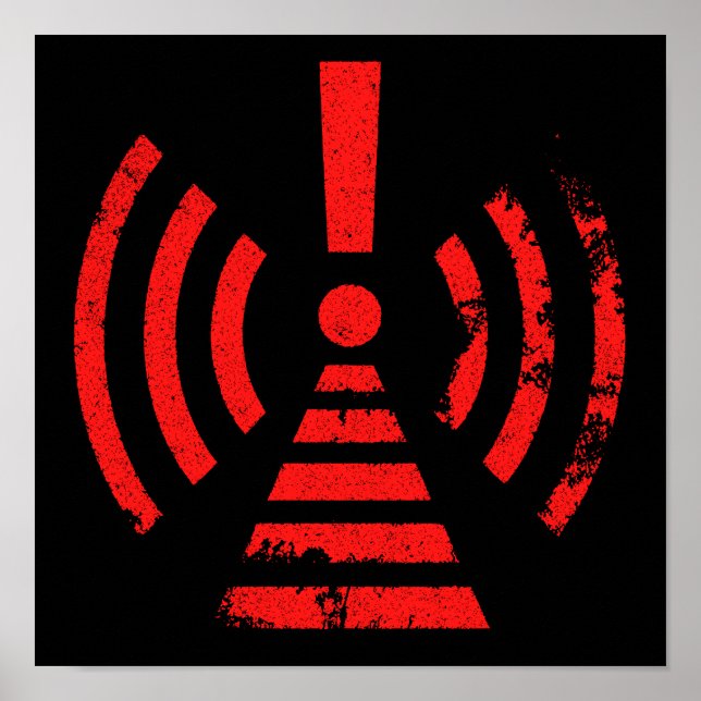 Poster Retro Keep Back Energy Warning Symbol (Devant)