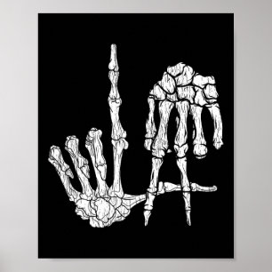 Poster Retro La Hands Skeleton Los Angeles Hymne à la mai