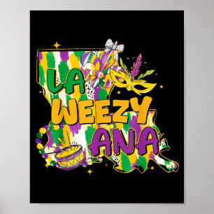 Poster Rétro La Weezy Ana Joyeux Mardi Gras Louisiane Nou