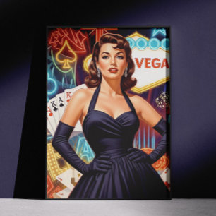Poster Rétro Las Vegas Pin-up