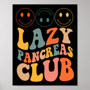 Poster Rétro Lazy Pancreas Club Type 1 Sensibilisation au