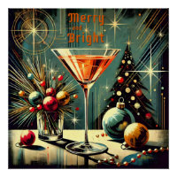 Retro les années 50 Merry & Bright Christmas Marti