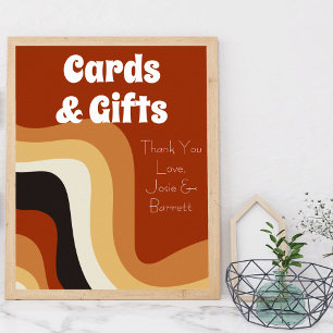 Poster Retro les années 70 cartes et cadeaux de mariage B