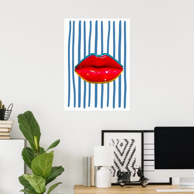 Poster Rétro Lips (Bureau à domicile)