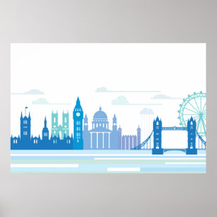 Poster Retro London Skyline