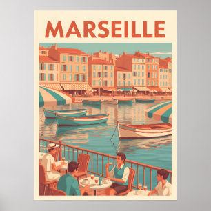 Poster Retro Marseille Voyage : Côte d'Azur