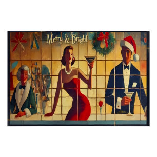 Poster Retro Martini de dernier appel de Noël des années