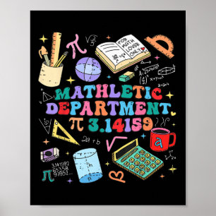 Poster Retro Mathletic Département Pi Jour 3.14 Maths Drô