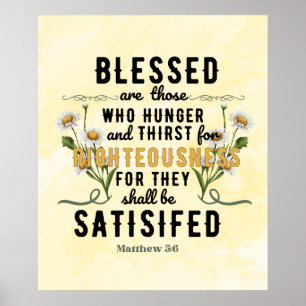 Poster Rétro Matthew 5:6 Aquarelle