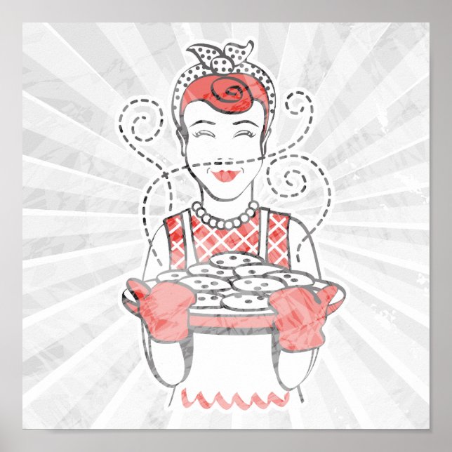 Poster rétro ménagère (Devant)