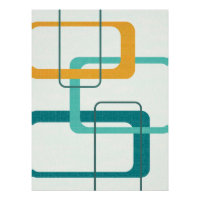 Retro Mid Century Âge atomique 23 Turquoise, Orang
