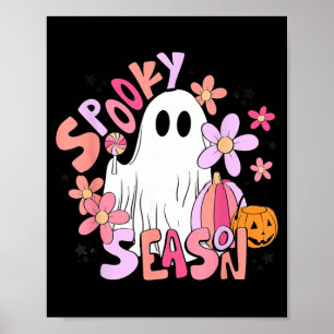 Poster Rétro Mignon Fantôme Saison Sombres Drôle Hallowee