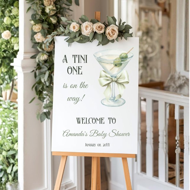 Poster Retro Minimalist A Tini One Martini Baby Shower (Créateur téléchargé)