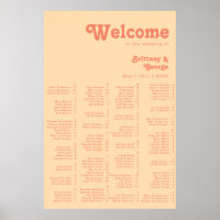 Rétro moderne | Céramique orange Siège Alphabétiqu