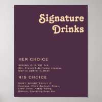 Rétro moderne | Signature violet foncé Boissons Si