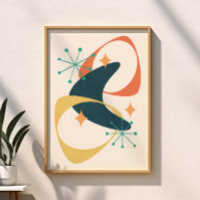Retro Moyen Siècle moderne de l'ère atomique Abstr
