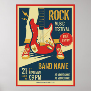 Poster Retro music concert event announcement Invitation