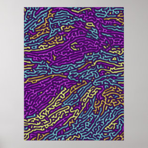 Poster Retro Neon Maze Motif - Arcade esthétique