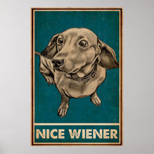 Poster Retro Nice Butt Dachshund chien citations amusante