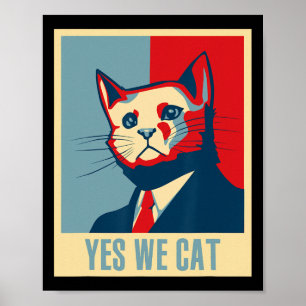 Poster Rétro Oui Nous Chat Amusant Amoureux des chats Pro