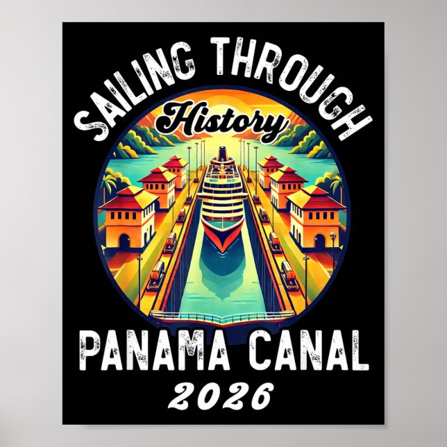Poster Retro Panama C Panama Waterway Sailing Cruising 20 (Devant)
