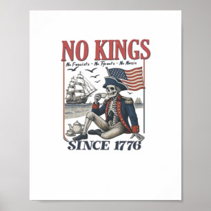 Poster Rétro Pas de Rois Depuis 1776 Rejetant les Rois Cl
