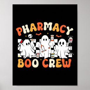 Poster Retro Pharmacie Boo Crew Ghost Pharmacist Tech Hal