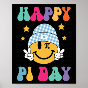Poster Retro Pi Day 10000 Chiffres Pi Signe Math Enseigna