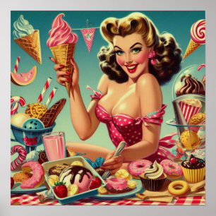 Poster Retro Pin à bonbons