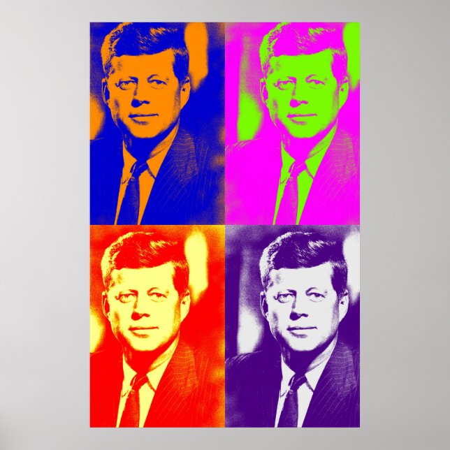 Poster Retro Pop Art JFK John F. Kennedy (Devant)