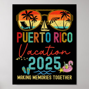 Poster Retro Porto Rico Vacation 2025 Matching