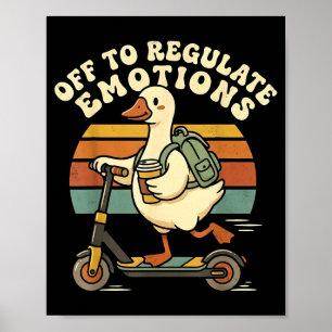 Poster Rétro pour réguler les émotions oie santé mentale