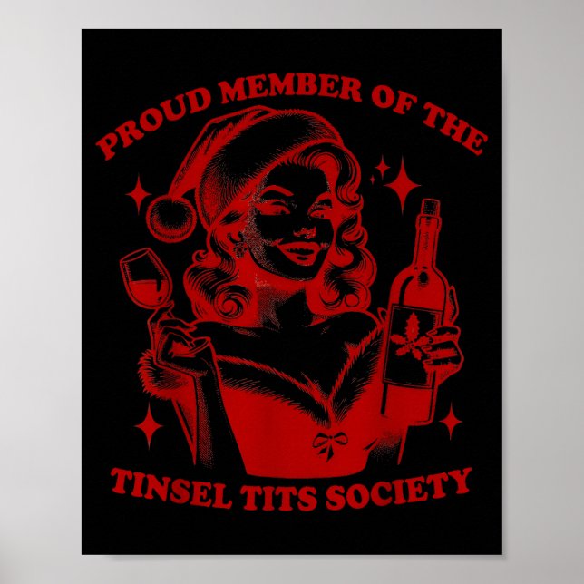Poster Retro Proud Member Of Tinsel Society Lady Christma (Devant)