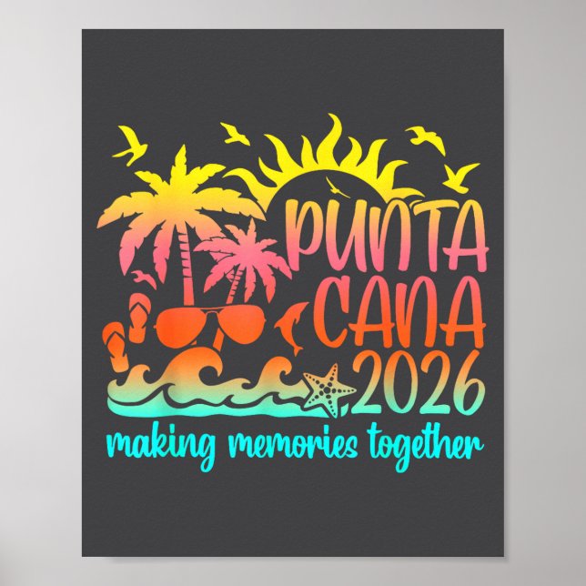 Poster Retro Punta Vacation Cana Making Memories Together (Devant)