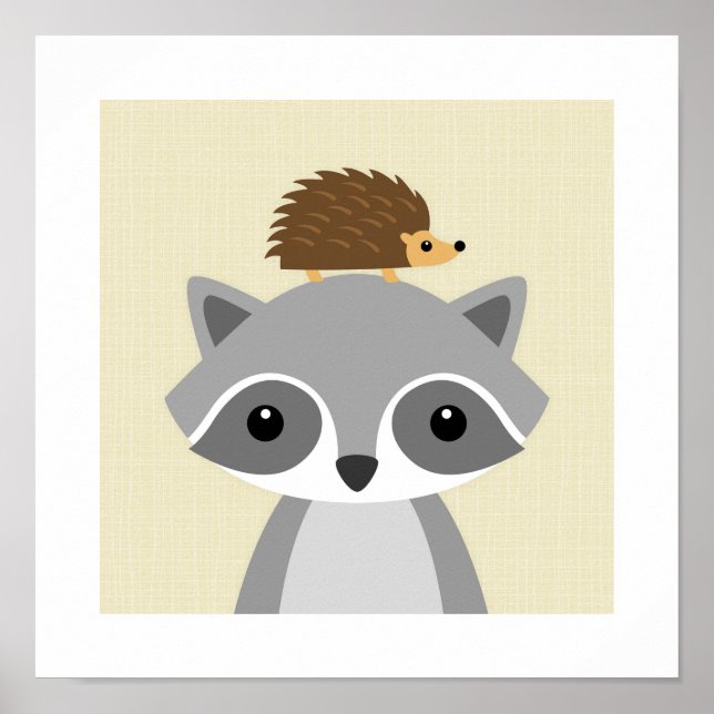 Poster Retro Racoon (Devant)