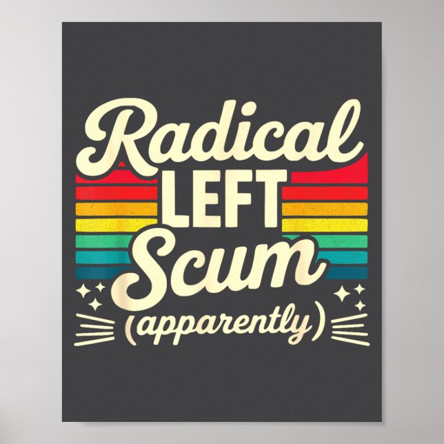 Poster Retro Radical Left S Apparently Litical Sarcastic  (Devant)