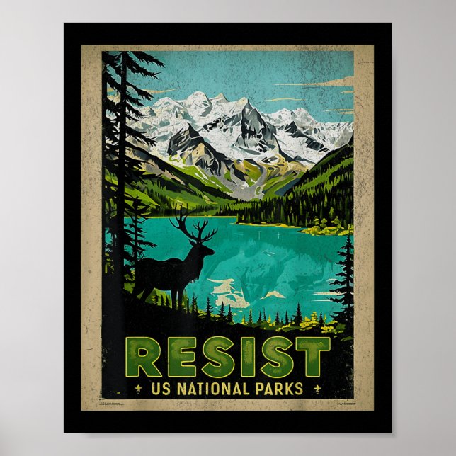 Poster Rétro Résiste Alt Us National Park Nps Service (Devant)