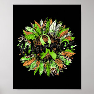 Poster Retro-ruban vert de tournesol Leopard