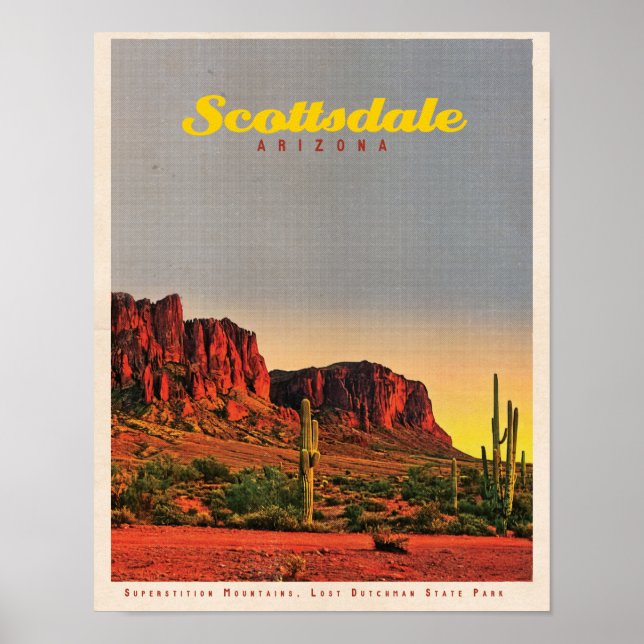 Poster Retro Scottsdale Desert (Devant)