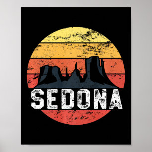 Poster Retro Sedona Arizona Famille Vacances Red Rocks Gi