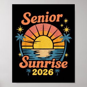 Poster Retro Senior Sunrise 2026 Lycée Cl De 2026